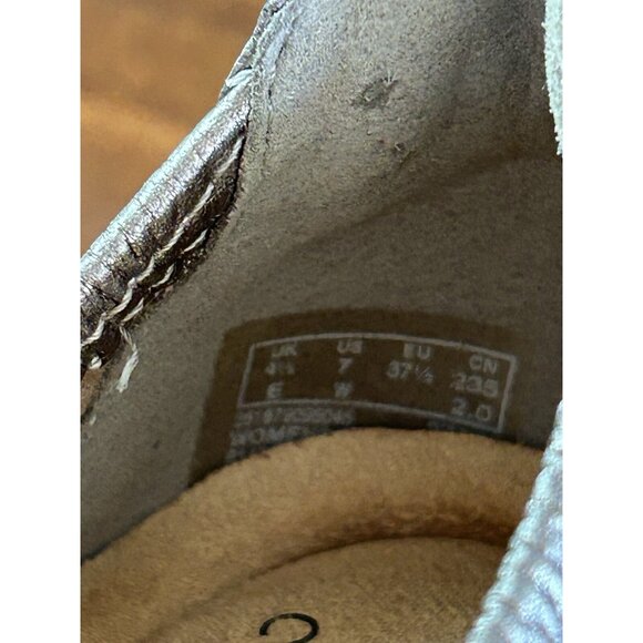 Clarks Women's Neiley Pearl Pewter Metallic Heels Leather NEW 7 W - Picture 4 of 7